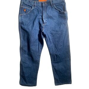 Wrangler FR Flame Resistant Work Jeans 38x30 Dark Wash Arc Rated